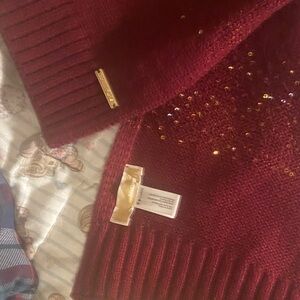Michael Kors Deep Red Sequin Scarf
